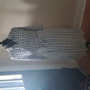 Torrid White and Black Stripped Shirt dress